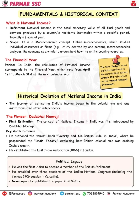 Parmar SSC GK Economy English notes sample page 3