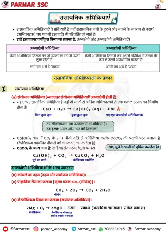 Parmar SSC GK Chemistry Hindi notes sample page 5