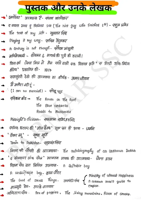 Parmar SSC GK Static GK Hindi notes sample page 6