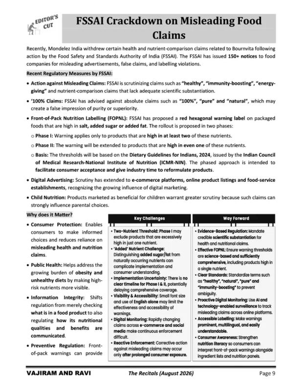 Vajiram and Ravi Current Affairs sample page 1