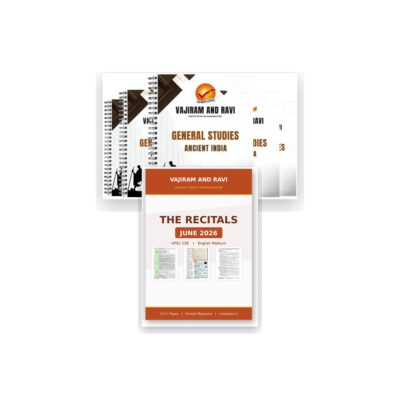 Vajiram and Ravi UPSC 2026 Combo | GS Notes 27 Booklets + The Recitals Jun-Aug 2026 | English Medium